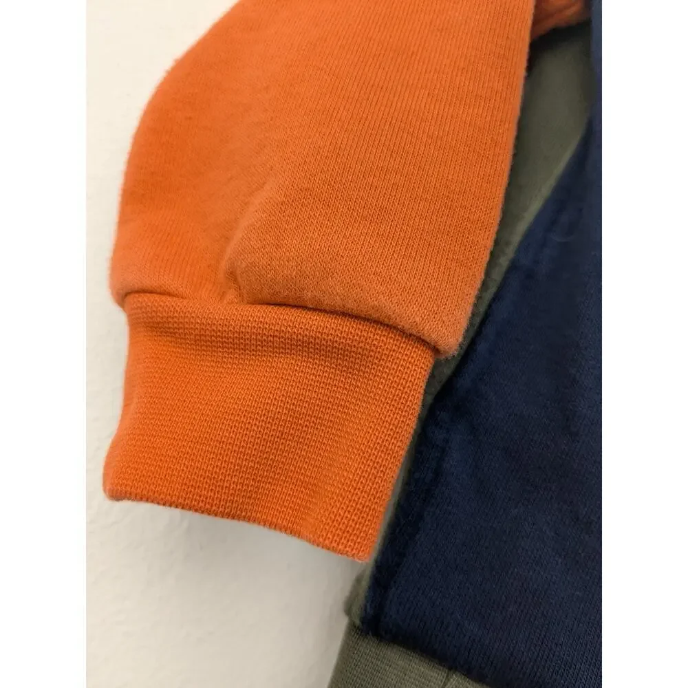 Ralph Lauren Olive Sweatshirt with Blue and Orange Sleeves